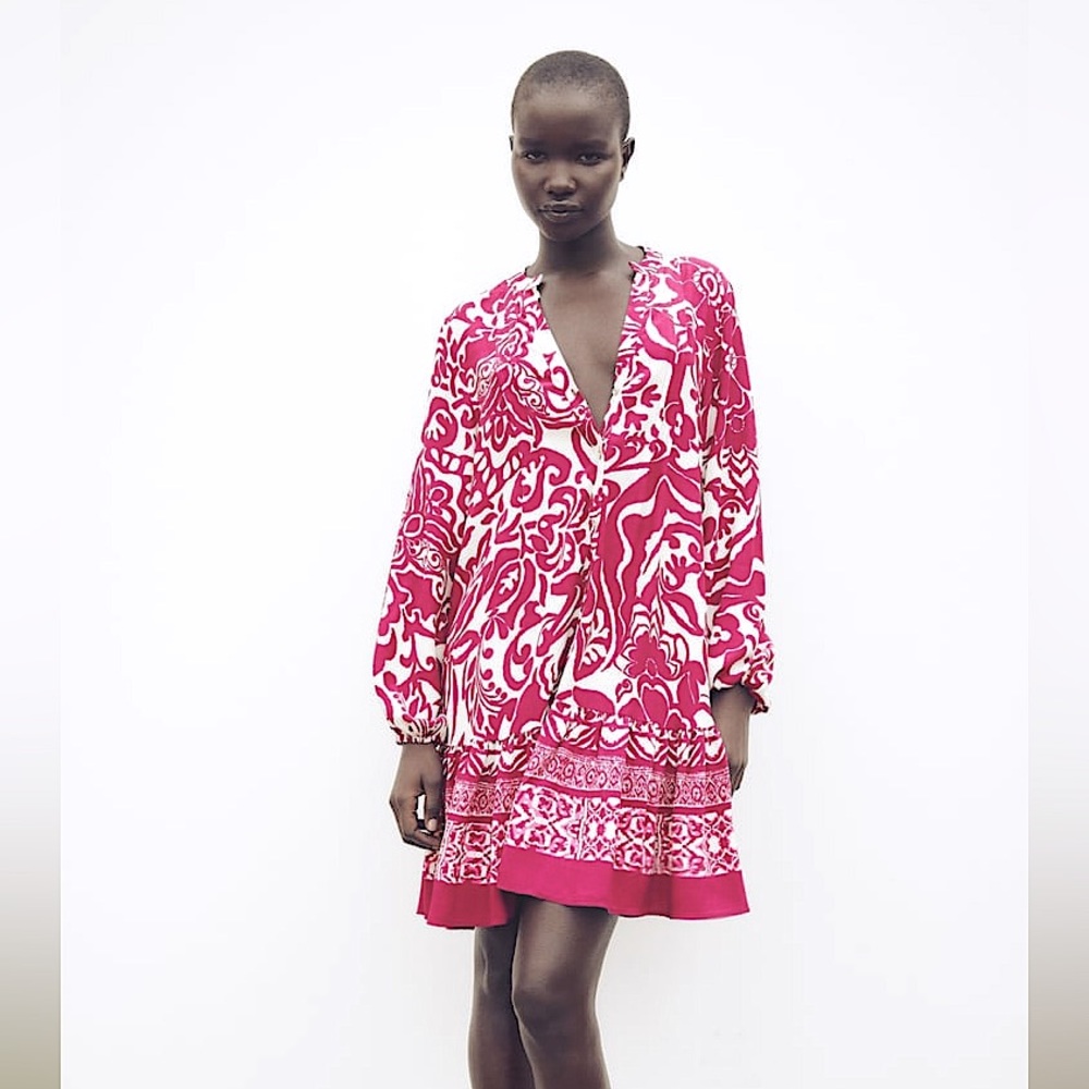 ZARA Printed Short Dress. Size Medium. RARE